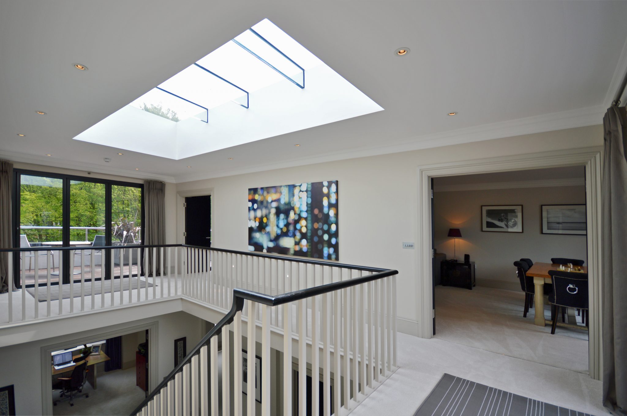 glass rafter rooflight staircase landing